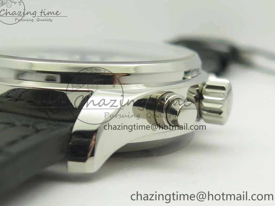 MIROTIME 0712 Pilot Chrono 377725 SS ZF 1:1 Best Edition White Dial on Black Leather Strap A Soft 7183